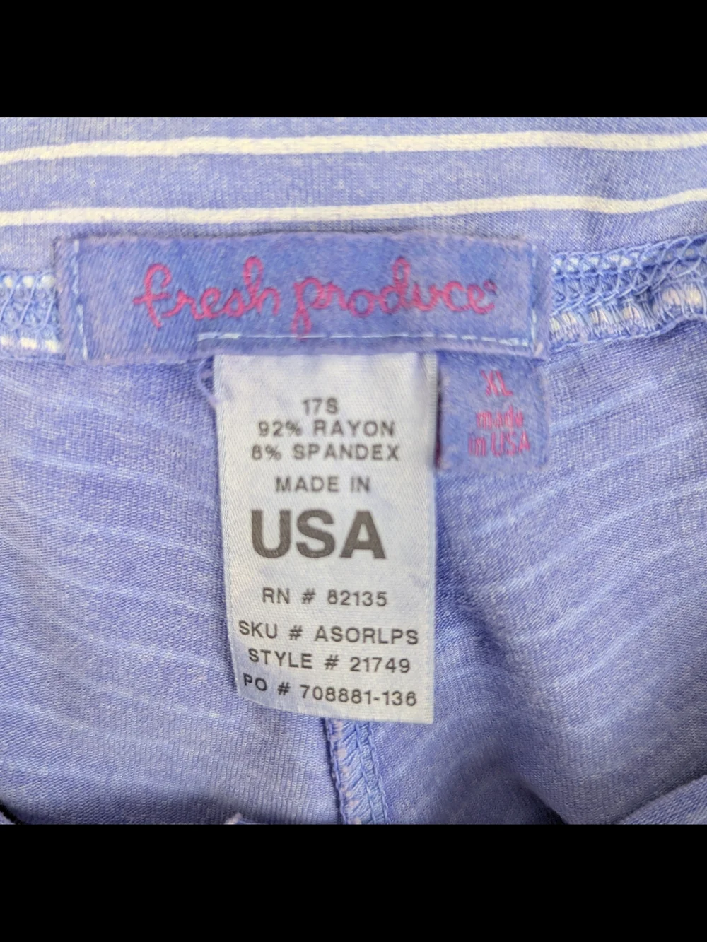 fresh produce Lavender Striped A-Line City Skort Size XL New